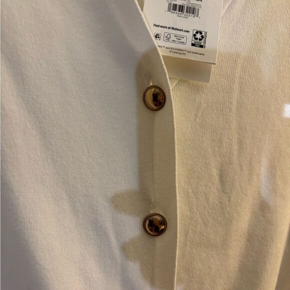 Free Assembly White Sleeveless Button-Up Vest Top sz L - Picture 6 of 6